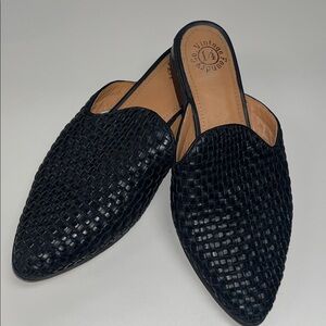 Vintage Foundry Co. Black Woven Leather Slip-On Flats for Women 7